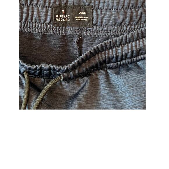 Public Record Black Cuffed Cargo Joggers Mens L - Picture 3 of 5